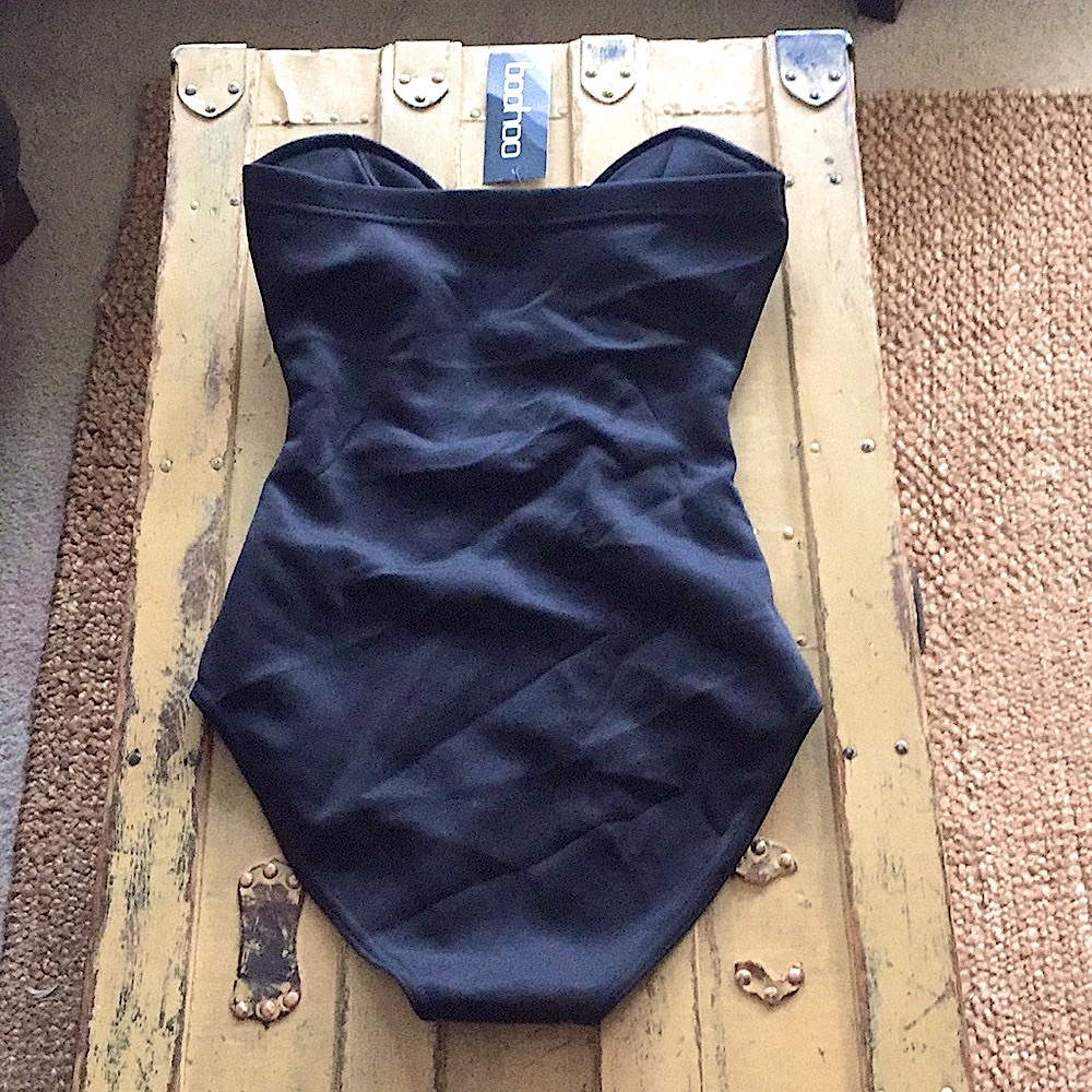 NWT ASOS BOOHOO SEXY BLACK BODYSUIT COSPLAY PLUNGE NECK BODYCON COSTUME 6 US S - Picture 8 of 14